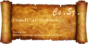Csanádi Szabina névjegykártya
