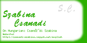 szabina csanadi business card